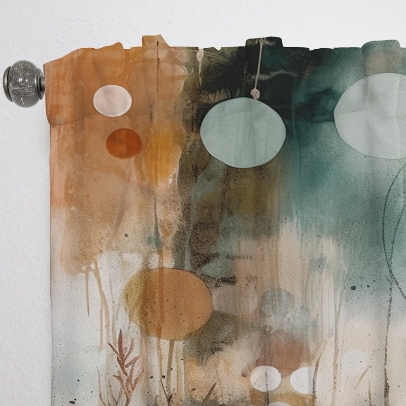 Onslow - Green And Brown Artistic Liberation I - Traditional Curtain - Velvet Room Darkening - 1 panel, 52" W x 90" L
