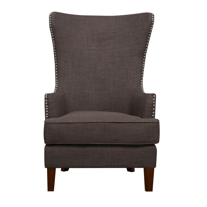 Kegan Accent Chair with Chrome Nails, Chocolate