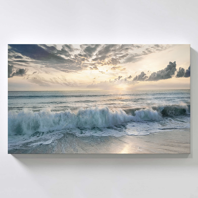 "Soft Tides I" par Mike Calascibetta, reproduction sur toile, H 24 po x l 40 po x P 1,5 po