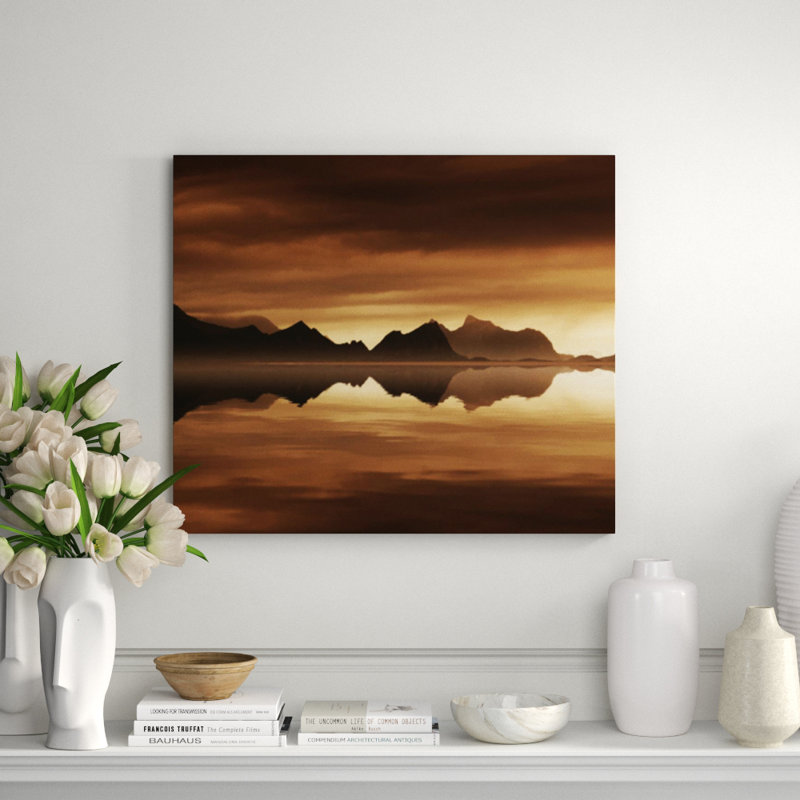 Mirrored Sea Print by Andreas Stridsberg, 30" H x 35" W x 1.5" D, Outdoor