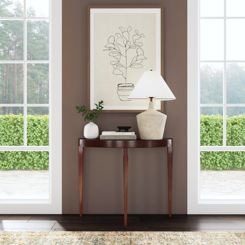 Ingrid Light Burl Console Table, Antique Cherry