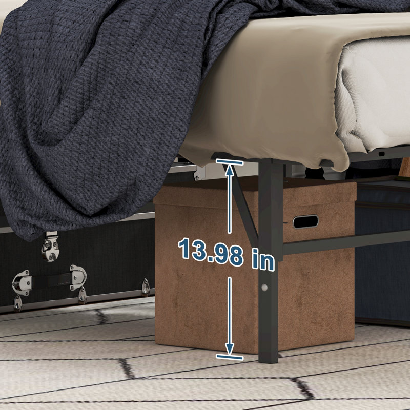 Cadre de lit plateforme pliable en acier 14 po Sasu