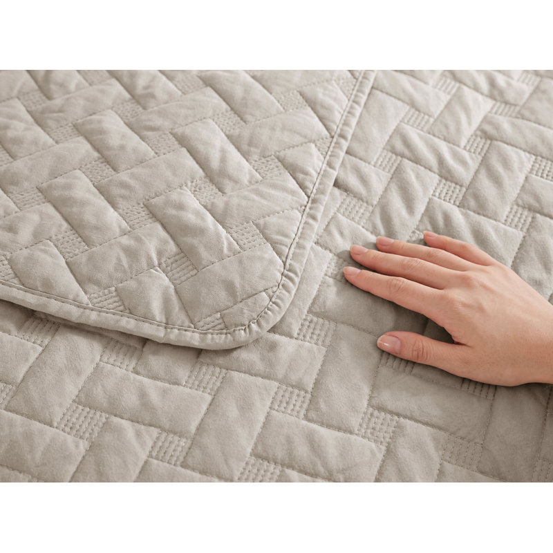 Couvre-lits légers avec motif de tissage de panier Quilts, ensemble de literie à courtepointe douce, couvre-lit Hazel