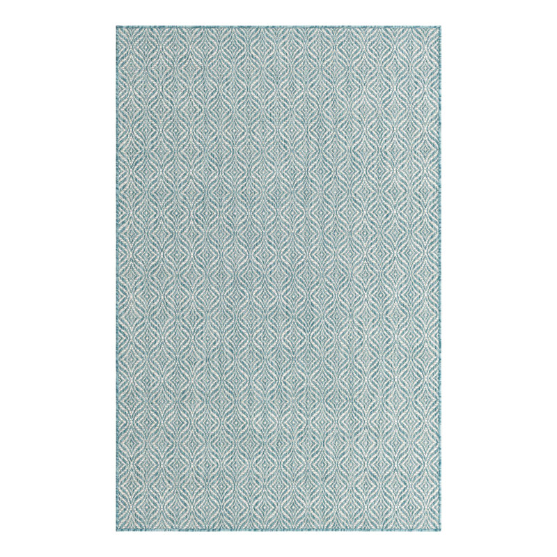 Tapis d'intérieur / extérieur bleu Flara, Rectangle 5 pi 1 po x 8 pi