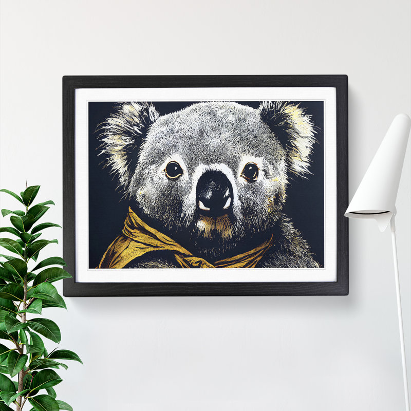XH1022-9370X Unbeatable Koala Bear - Single Picture Frame Print, 46cm H x 64cm W x 2cm D, Black