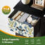 Commode à 4 tiroirs pour chambre à coucher à motif floral bleu botanique feuilles vertes accents jaunes petite commode à vêtements rétro pour organisateurs de placard avec commode