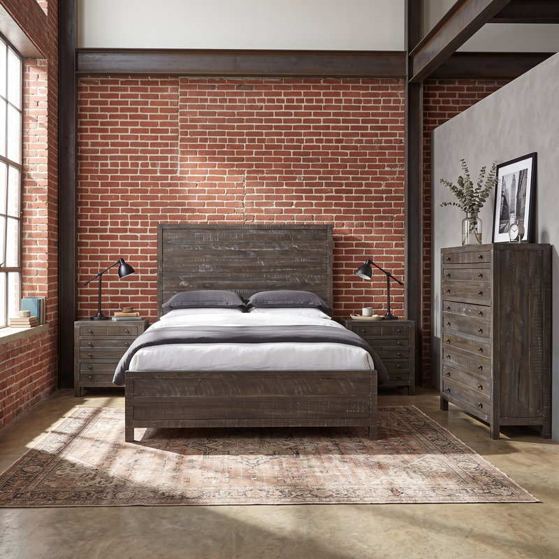 Ensemble de chambre avec très grand lit 5 pièces Randal, 5 Pcs: Bed, 2 Nightstands, 2 Dressers, King