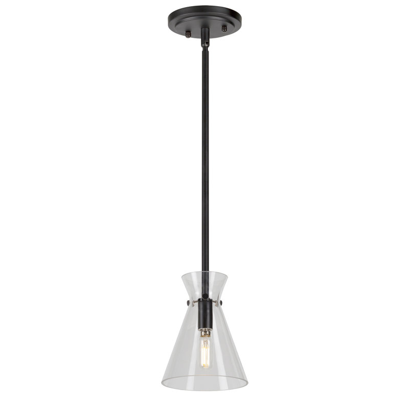 Luminaire suspendu conique à 1 lumière Jaylah, Noir