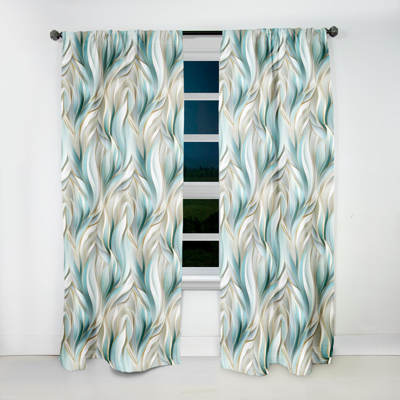 Green And White Sparkling Dazzle Glamour - Fashion Blackout Abstract Curtain - 1 Panel, 52" W x 63" L