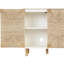 Buffet en bois naturel avec portes en ruppie maritime et tablette réglable