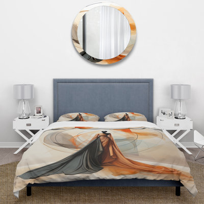 Abstract Contemporary African Dancer - Fashion Duvet Cover Set - Microfiber Polyester