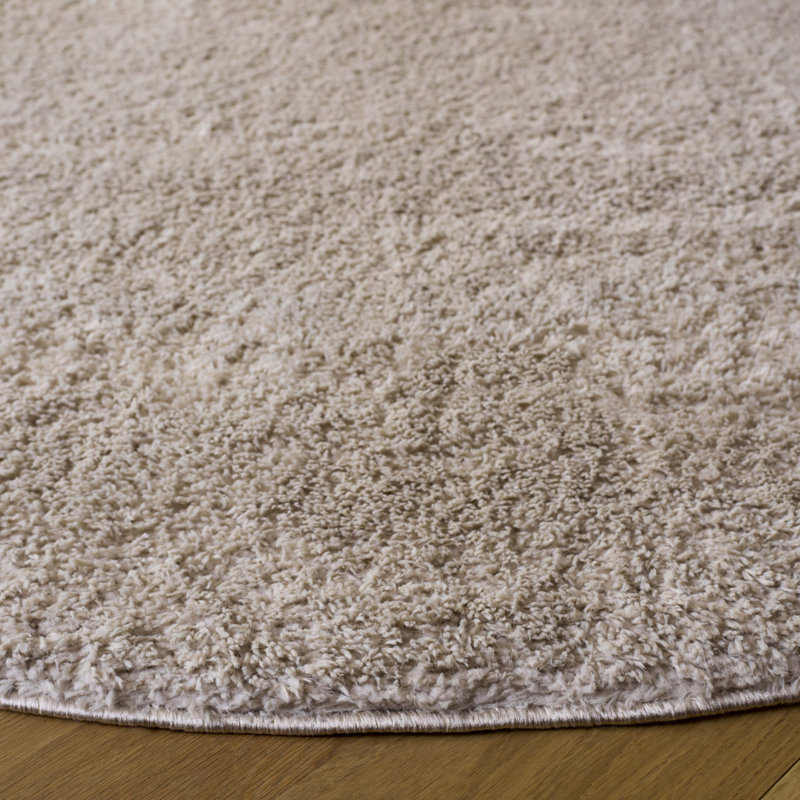 Caigan Penelope Shag Performance Solid Color Rug, Round 6'7"