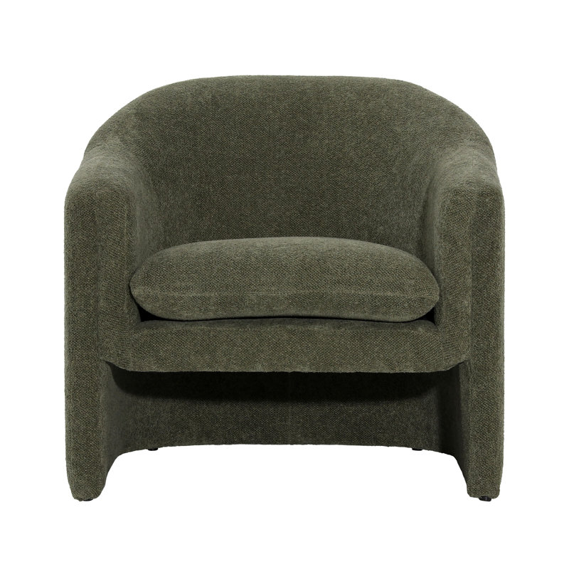 Fauteuil d'appoint rembourré en mélange de polyester Alda Alda, Vert