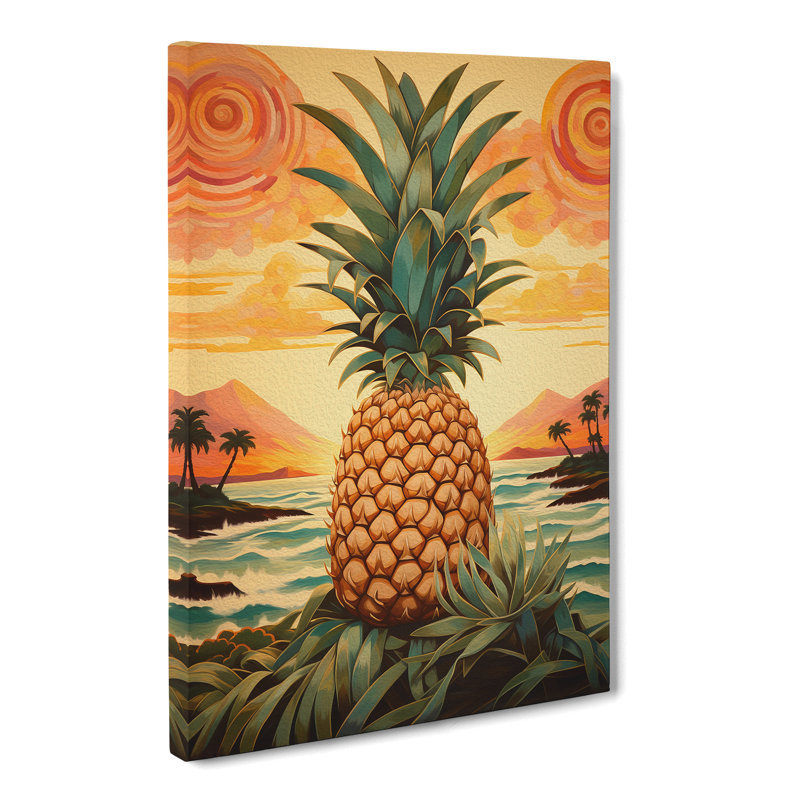 Pineapple Deco - Wrapped Canvas, 76cm H x 50cm W x 3cm D