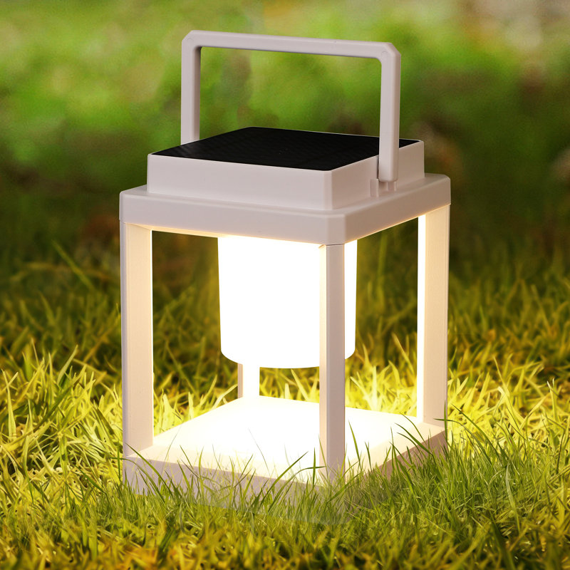 Ensemble de 1 lanterne solaire rechargeable USB à DEL pour l'extérieur, commande tactile étanche IP44 pour patio, Blanc
