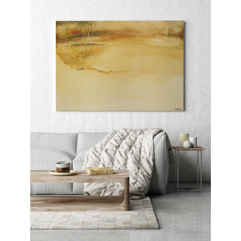 Lago Dorado by Bruno Vázquez - Wrapped Canvas Painting, 80cm H x 120cm W x 3cm D