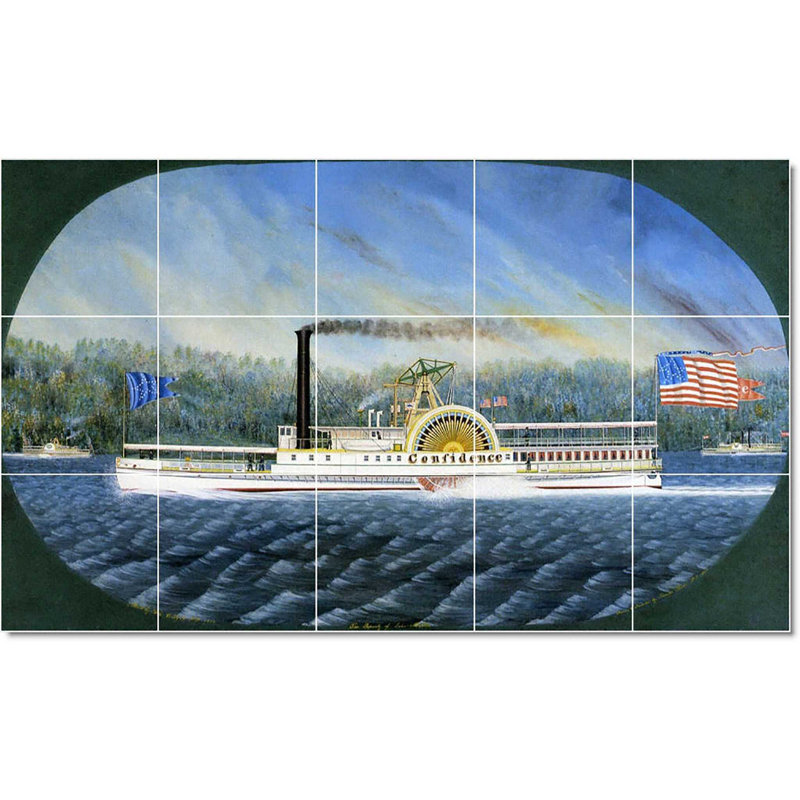 Carreau de peinture murale 40 po x 24 po 8 po x 8 po, Peinture de bateau de James Bard W22059