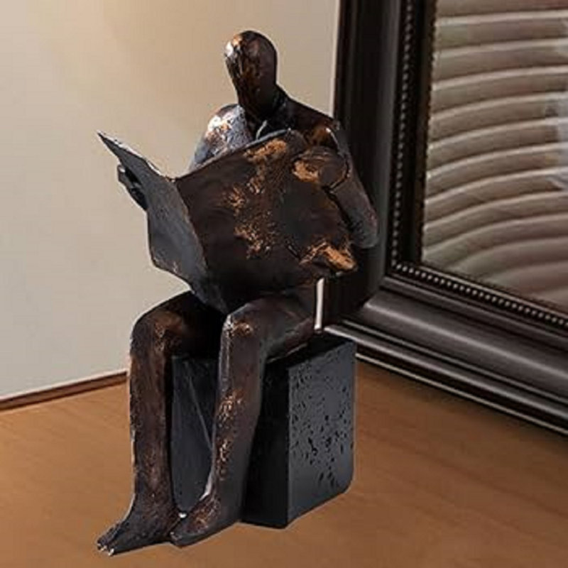 Reader Sculpture Bookend Figurines