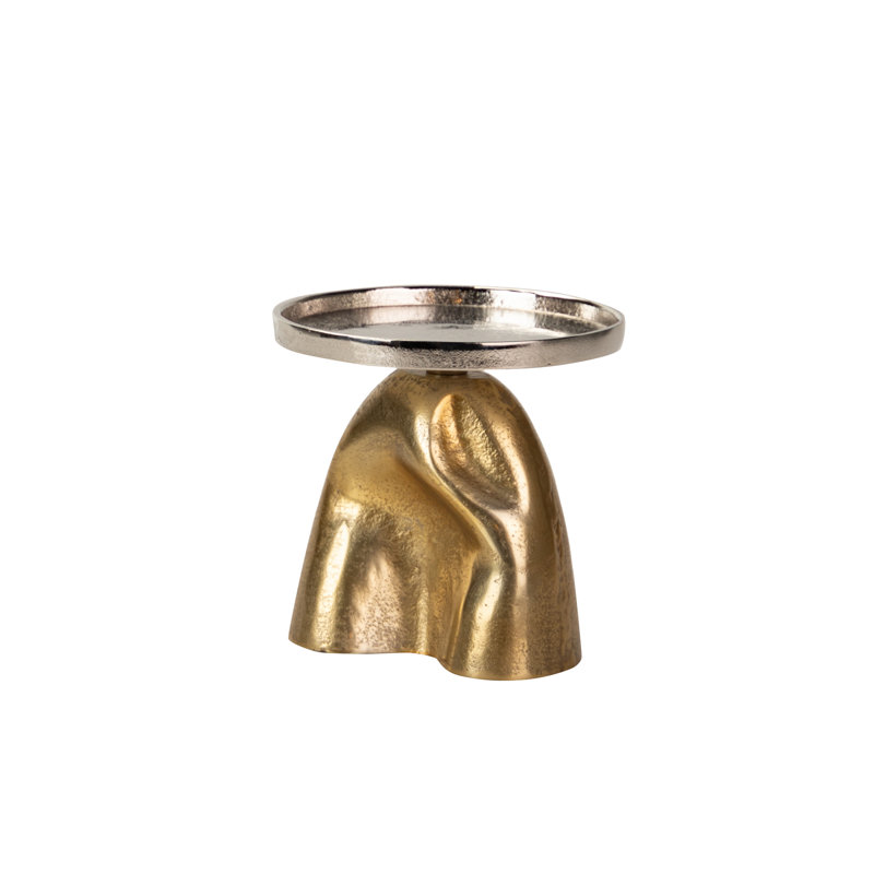 Aluminum Tabletop Candlestick, 16cm H x 16cm W x 16cm D