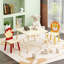 Kids Table And 2 Chairs Set, 3 Pieces Toddler Table And Chair Set, Wooden Activity Play Table Set (Lion&Monkey)