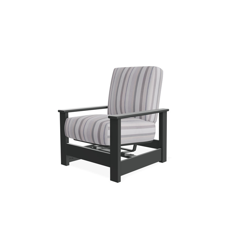 Chaise avec accoudoirs à coussin profond en polymère de qualité marine Leeward, Graphite, Colombe sensorielle