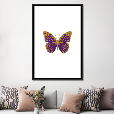 Papillon mauve par Orara Studio - Giclée sur toile tendue avec châssis