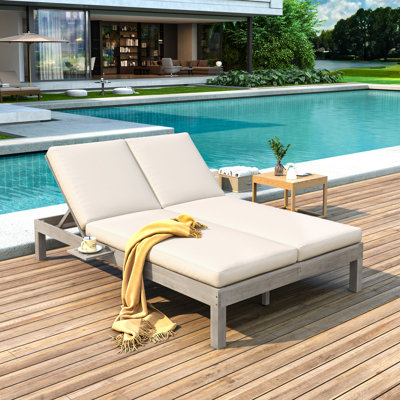Chaise longue double réglable à 5 positions pour l'extérieur