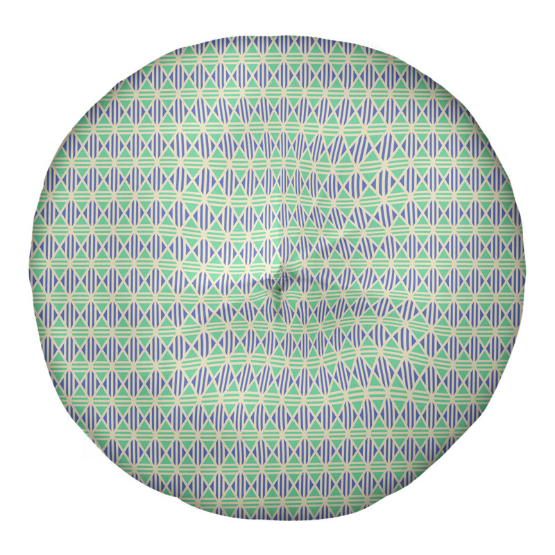 Coussin de sol Katelyn Elizabeth, 26 po x 26 po, Vert / bleu