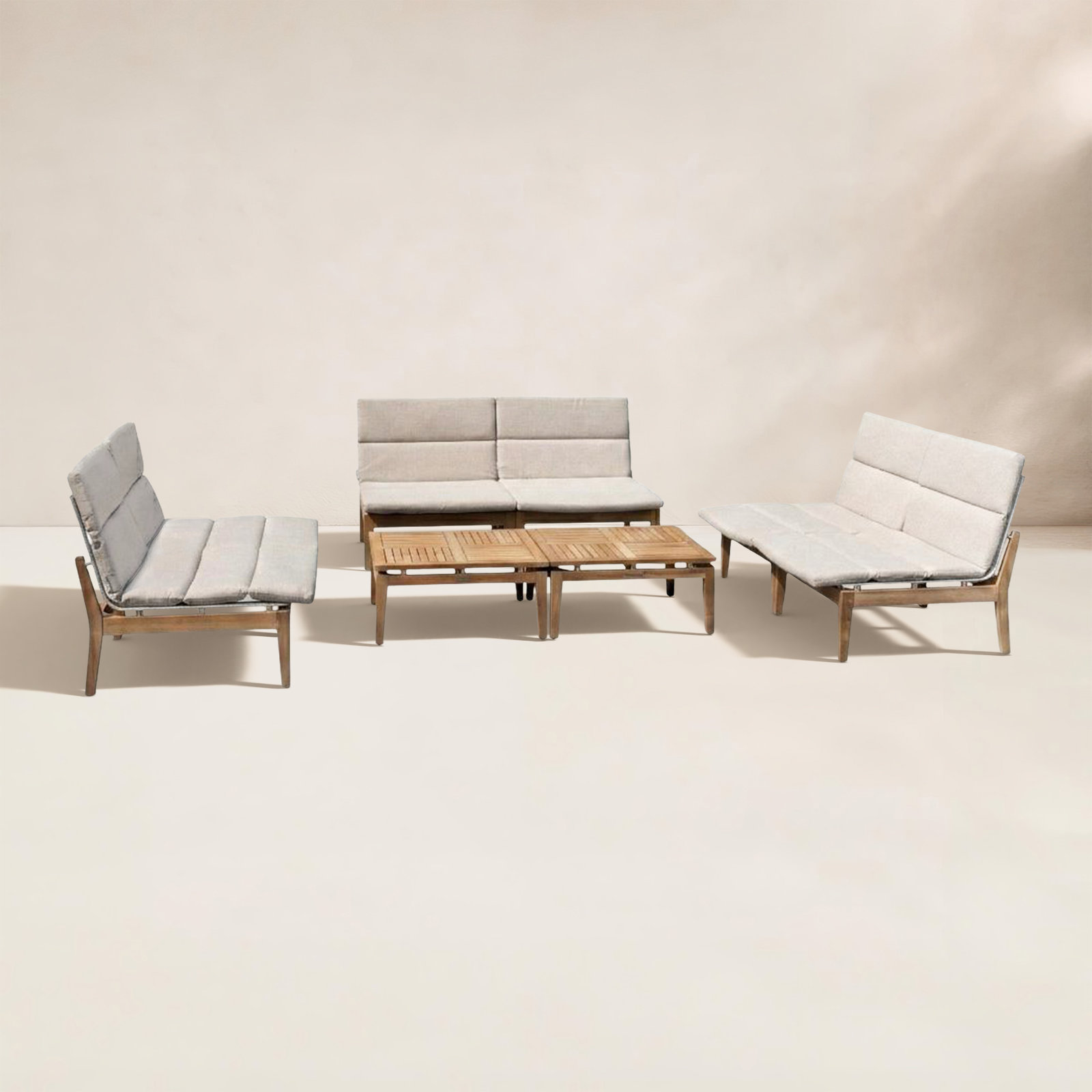 Lujane 6-Person Teak Patio Seating Group