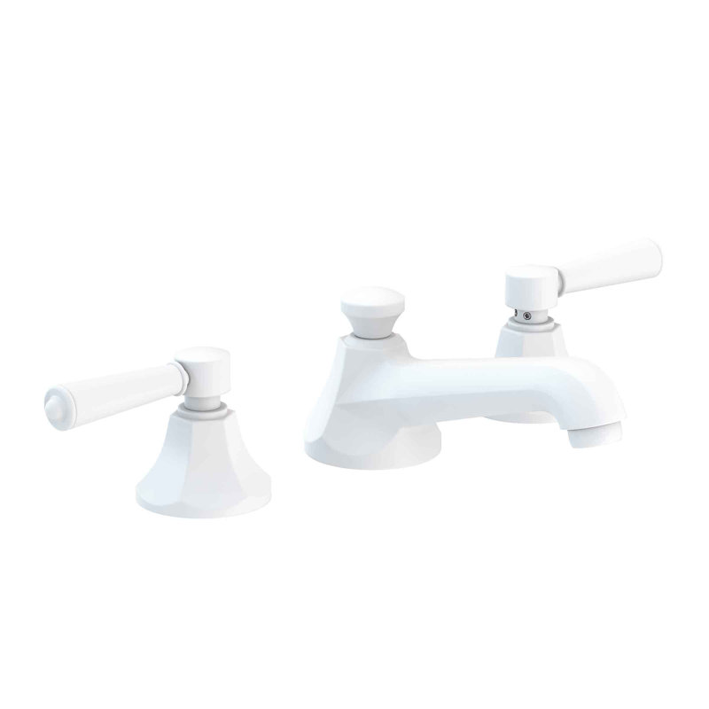 Metropole Widespread Bathroom Faucet with Drain Asssembly, Matte White