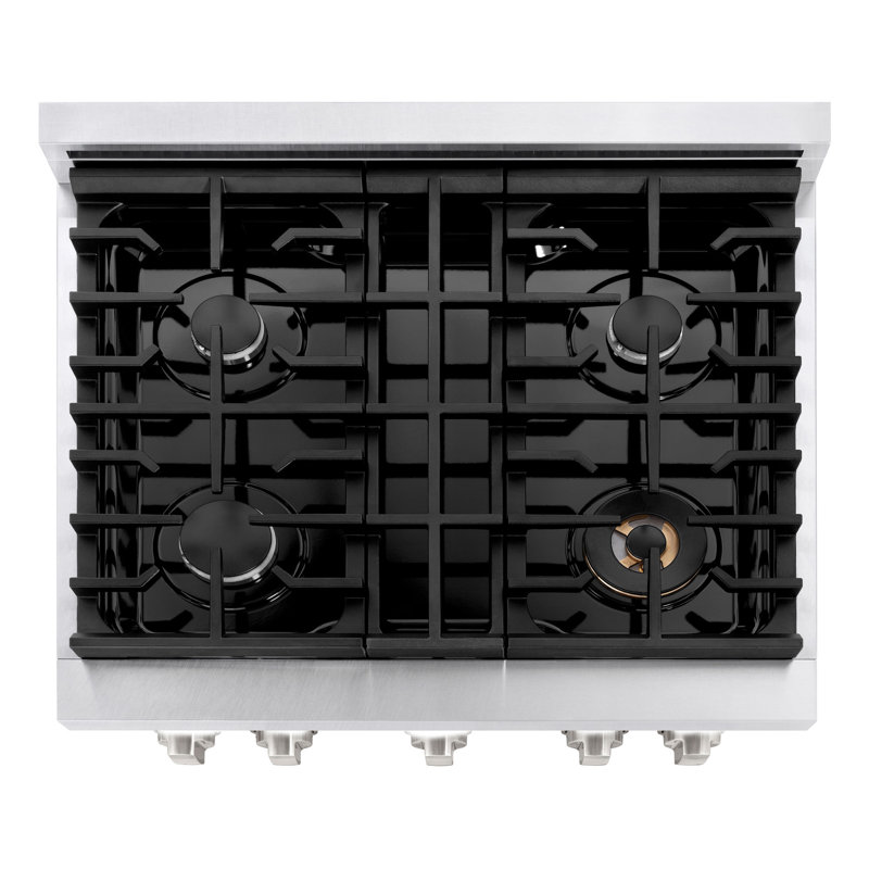 ZLINE 30 in. 4 Burner Gas Range in DuraSnow®, White