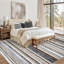 Grand tapis décoratif rayé moderne lavable à la machine 8 x 10 po avec envers antidérapant-2095465623