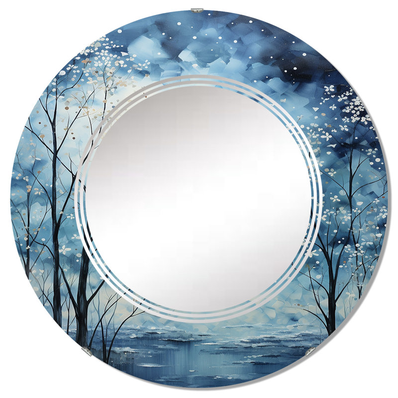 Selyan - Miroir mural floral rond, 32 po x 32 po