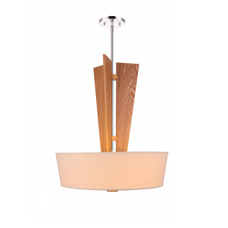 Angle 3 - Light Wood Drum Chandelier