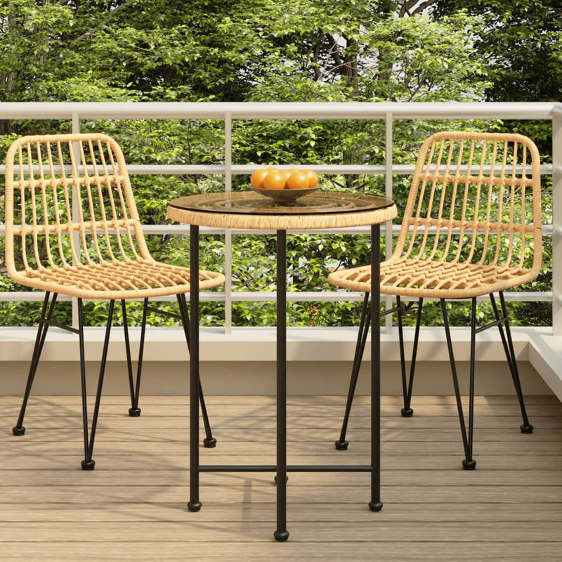 Cynda Round Outdoor Dining Table , 50cm cm W cm D, 74cm H x 55cm W x 55cm D, Brown