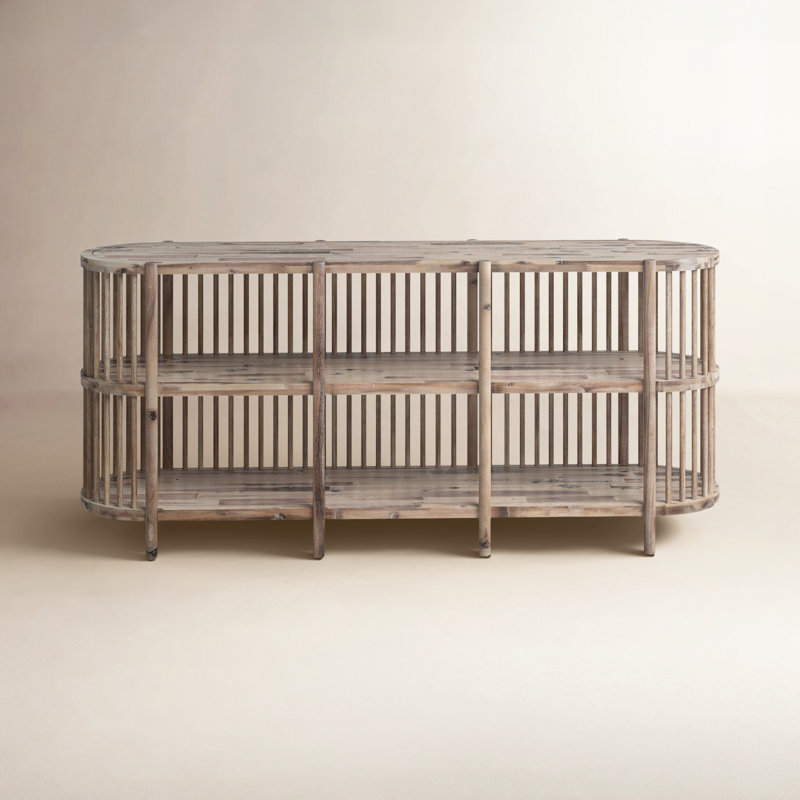 Charnock 72'' Wide Acacia Solid Wood, Gray Wash, 32"H x 72"W x 18"D