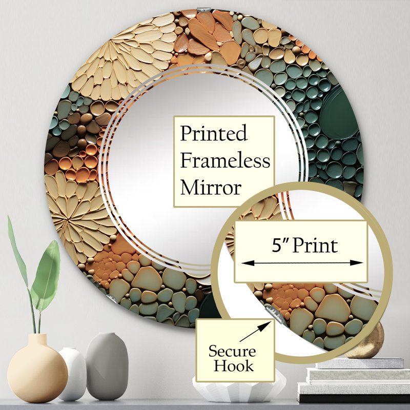 Salow - Miroir mural rond moderne, 24 po x 24 po