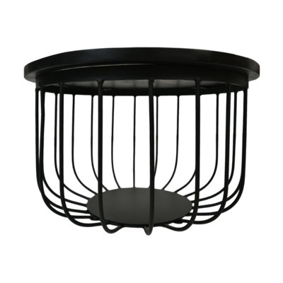 Coffee Table Maden - 60 Cm - Black - Mango Wood/Metal - Set Of 2
