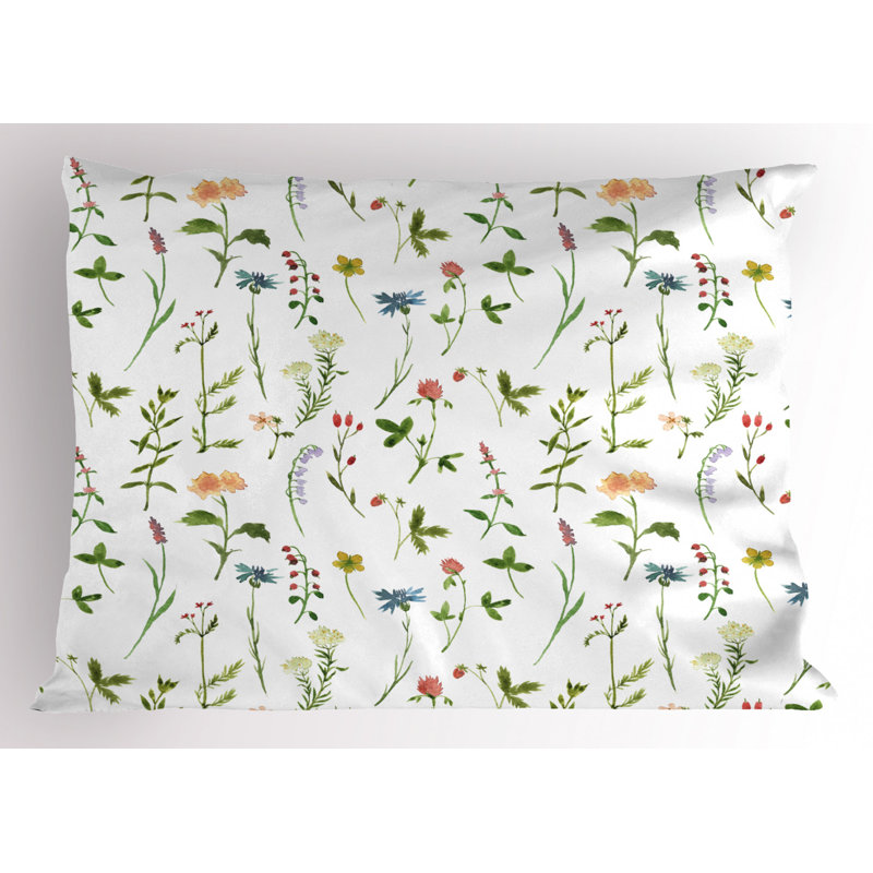 Spring Polyester Floral Sham Set, Queen