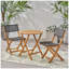 Charming Acacia Wood Bistro Set With Foldable Feature And Stylish Design2 Chairs+1 Table-934336308
