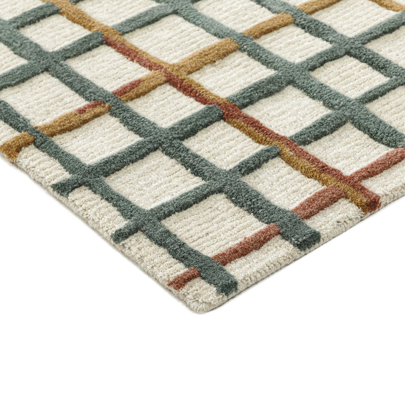 Polychrome Rug: Modernist Hand Tufted Rug in Multi, Rectange 5' x 8'