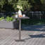  Table de bar carrée en rotin au design moderne, fabrication en osier durable pour l'extérieur et la piscine, brun