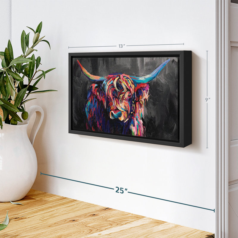 Animal «Art mural en acrylique Highland Cow», H 9 po x l 13 po
