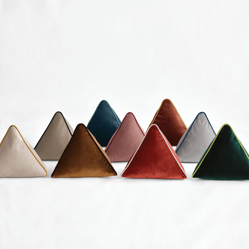Studio 773 Lifestyle Velvet Triangular Pillow Cover & Insert, Rust