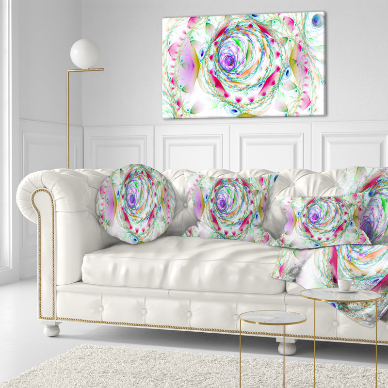 Coussin lombaire floral tourbillon à fleurs exotiques