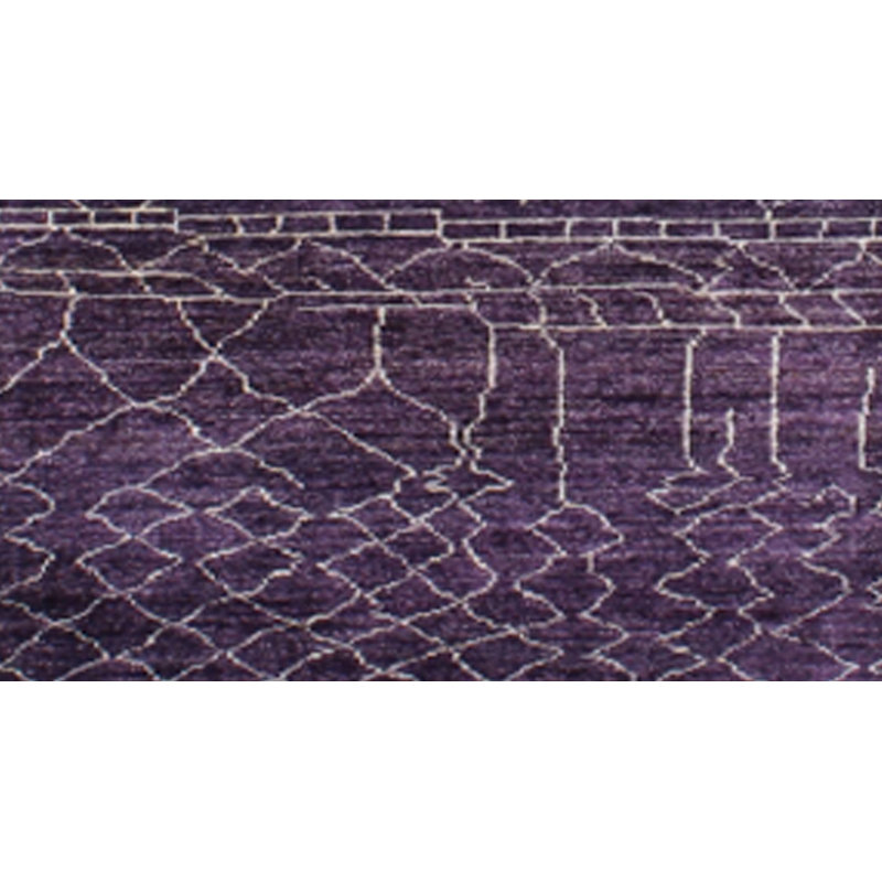 Rectangle 74 cm x 345 cm Geometric Hand Knotted Area Rug