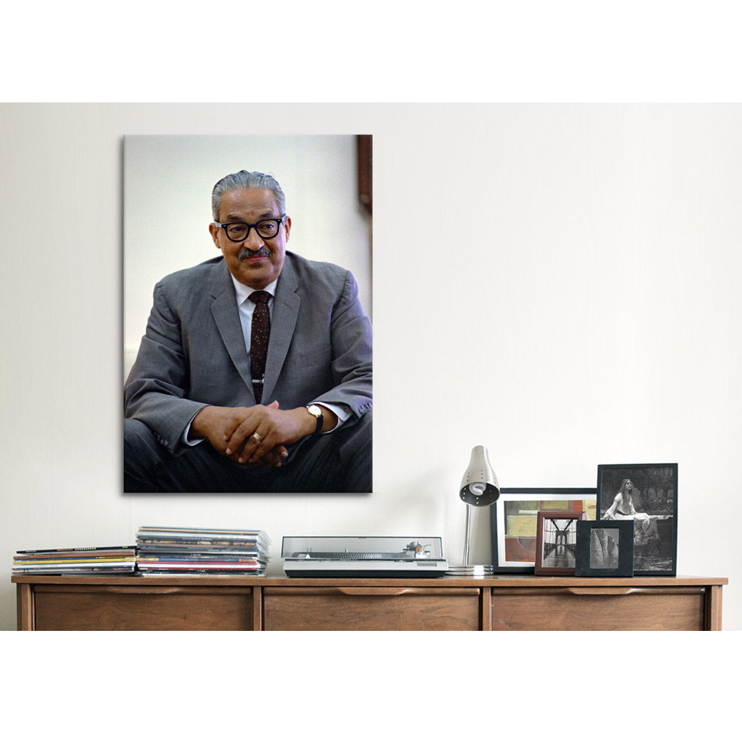 Political Thurgood Marshall Portrait Photographic Print on Canvas Winston Porter Mat 