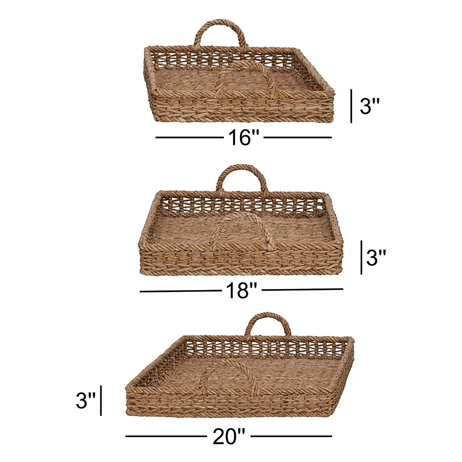 Johansson Wicker Tray - Set of 3