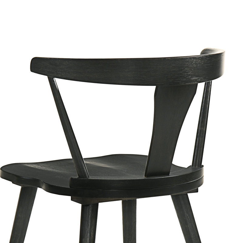 Ensemble de 2 chaises en bois massif, Noir
