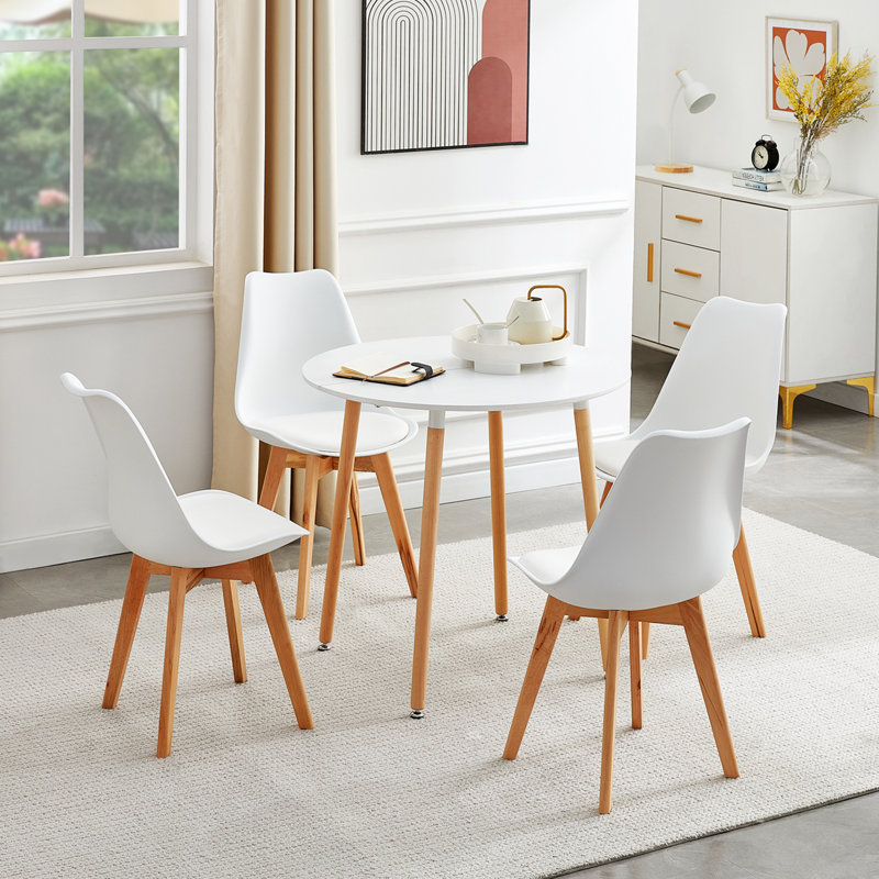 4 - Person Dining Set, White, White